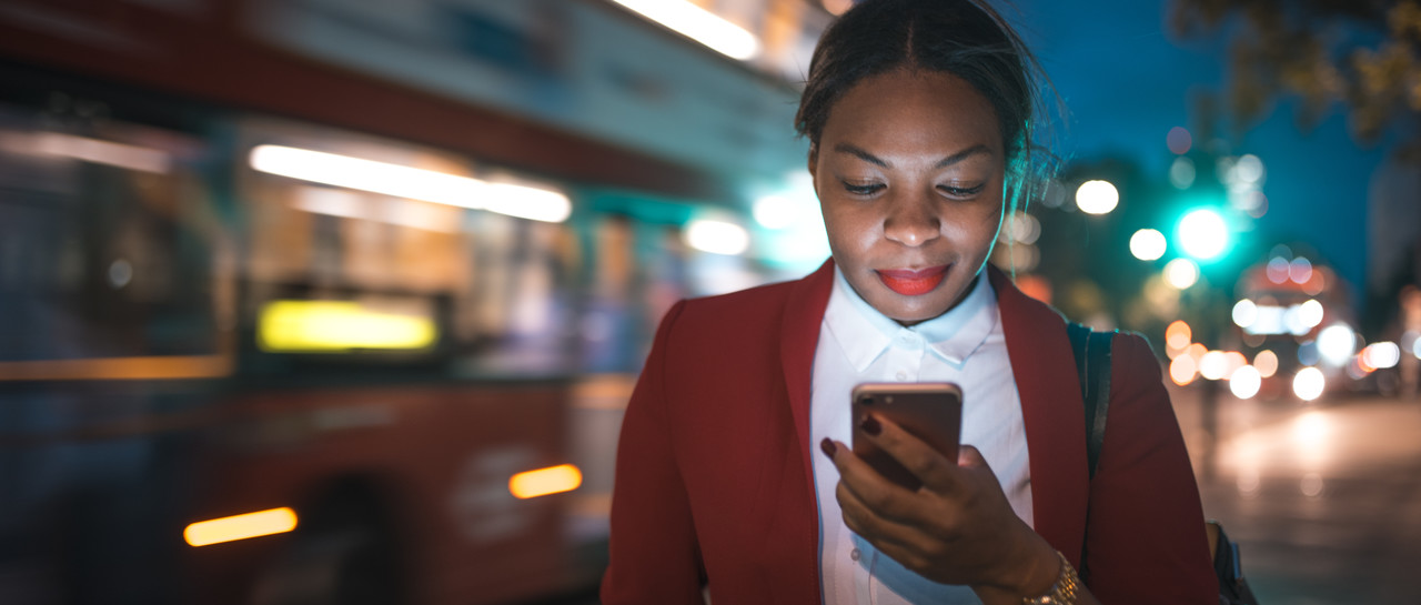 Woman looking at mobile phone